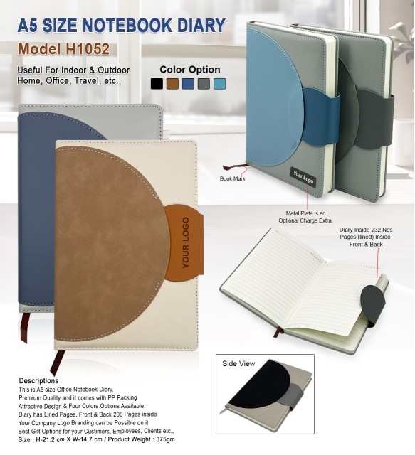 A5 Size Notebook Diary with PU Leather